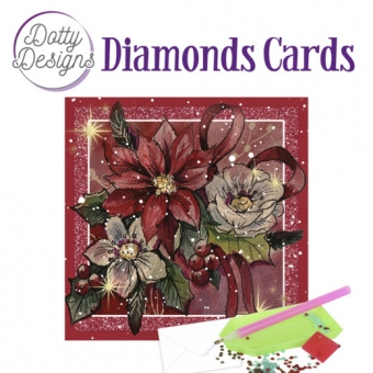 Dotty Designs Diamond Cards - Poinsetta Square